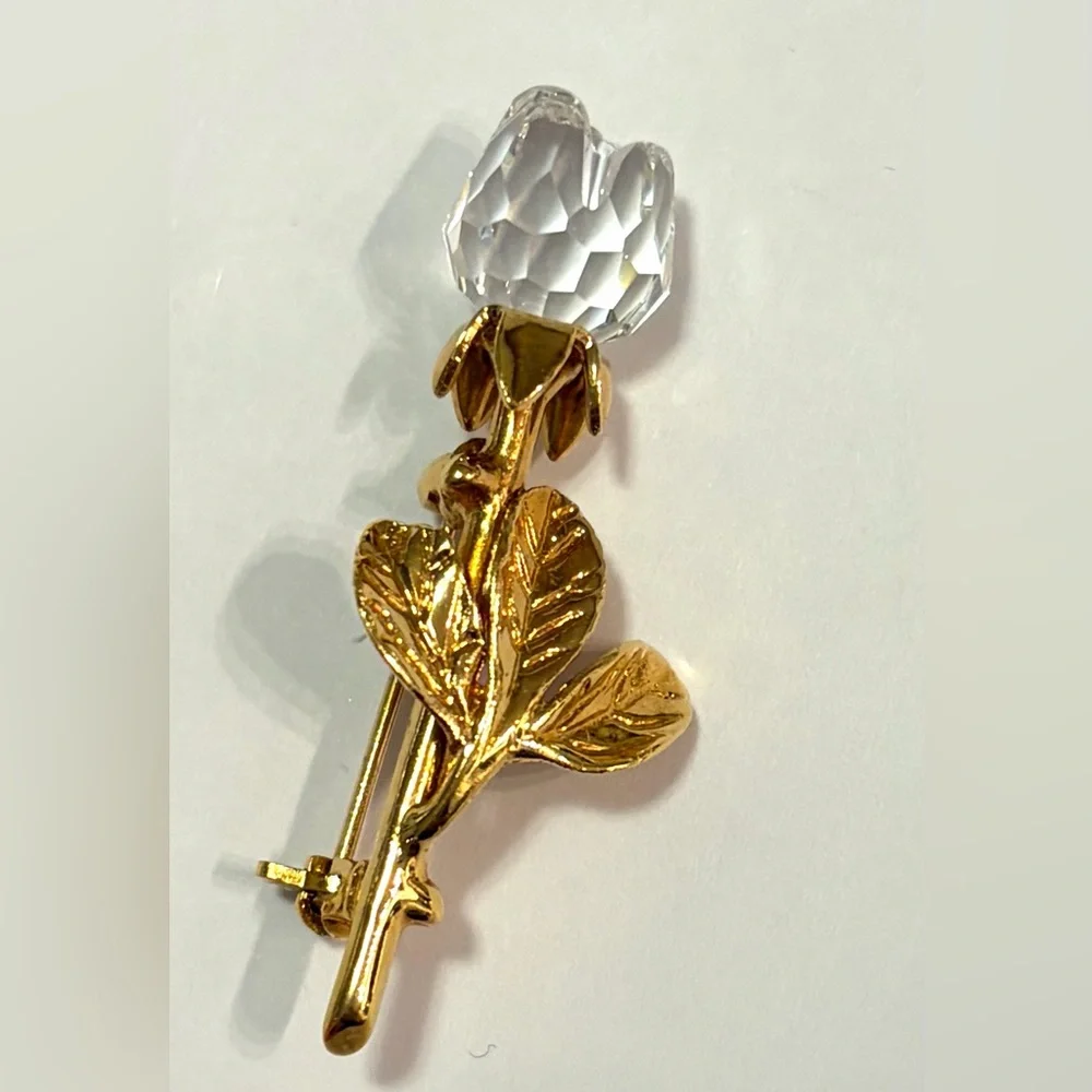 Swarovski Crystal Memories Mini Rose Brooch Pin 1.75